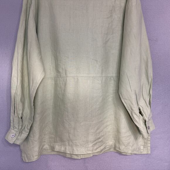 Merona Women's Linen Tunic Button Up Top Size XL Oversized Lagenlook Bohemian - Picture 3 of 6